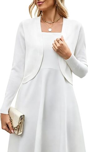 Halife Womens Bolero Shrug Knit Lightweight Open Front Cropped Cardigan Sweaters for Dresses in Kuwait