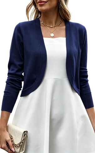 Halife Womens Bolero Shrug Knit Lightweight Open Front Cropped Cardigan Sweaters for Dresses in Kuwait