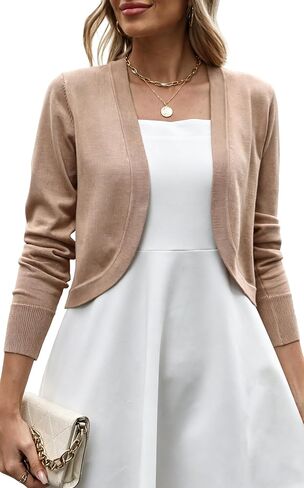 Halife Womens Bolero Shrug Knit Lightweight Open Front Cropped Cardigan Sweaters for Dresses in Kuwait