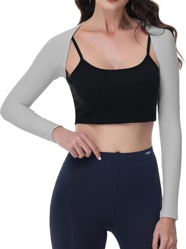 Sun UV Protection Arm Sleeves, UPF 50 Golf Sports Cooling Crop Top Shrug Shawl with Sleeves to Cover Arms for Women Men Youth in Kuwait