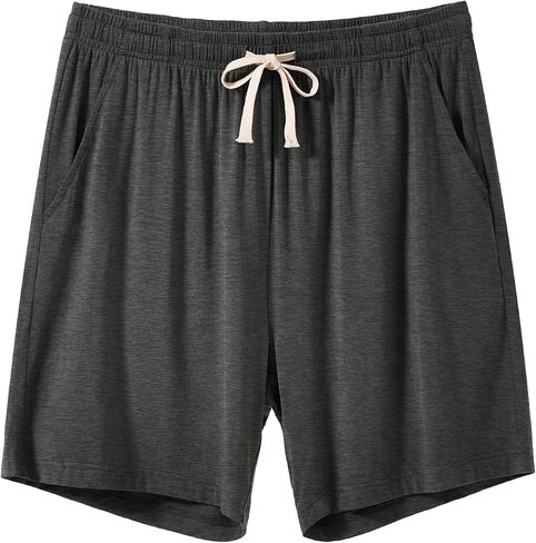 AMY COULEE Mens Pajama bottoms, Bamboo Rayon Comfy Sleep Shorts, 7 Inch Lounge Shorts with Drawstring in Kuwait
