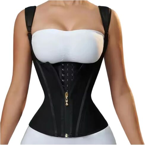 Shapewear Women Vest Tops Double Compression Waist Corset Adjustable Zipper And Hook-eyes in Kuwait