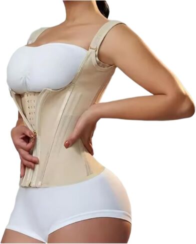 Shapewear Women Vest Tops Double Compression Waist Corset Adjustable Zipper And Hook-eyes in Kuwait