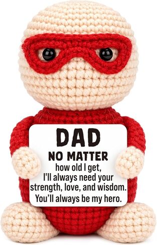 Mini Fathers Day Dad Gifts for Men from Daughter Son Wife Funny Handmade Crochet Hero Birthday Gift for Dads Inspirational Best Dad Ever Gift for Step Dads Father in Law Husband in Saudi Arabia