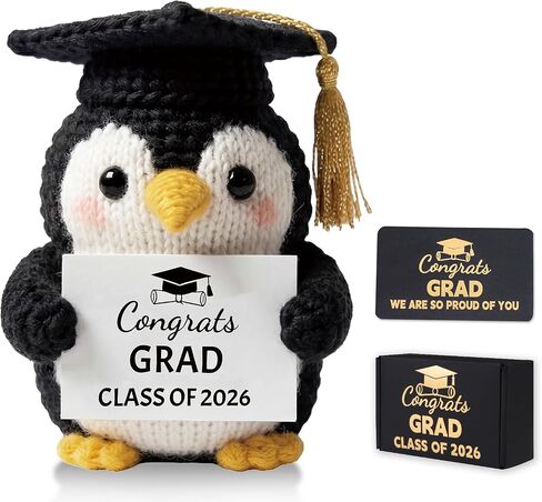 2026 Graduation Crochet Owl, Class of 2026 Handmade Graduation Gifts, Emotional Support Crochet Animal with Gift Box&Card, Grad Plush for Boys Girls Him Her, Appreciation Teacher Gifts in Saudi Arabia