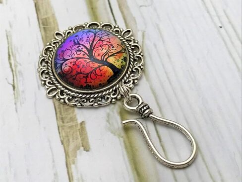 Sunset Tree Portuguese Knitting Pin for Knitters Knitting Gift in Kuwait