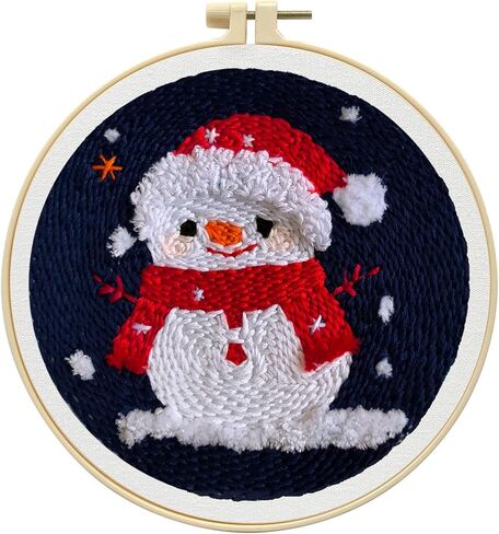 Zhenqing Festive Santa Claus Punch Needle Embroidery Kit | 29x29cm Holiday Craft Set with Hoop & Tools | DIY Christmas Wall Decor for Beginners（Z95028C） in Saudi Arabia