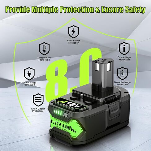 TURPOW 2Pack 7.0Ah Replacement for Ryobi 18V Lithium Battery Compatible with Ryobi 18 Volt ONE+ Plus P107 P108 P102 P103 P104 P105 P109 P122 Cordless Tools in Kuwait