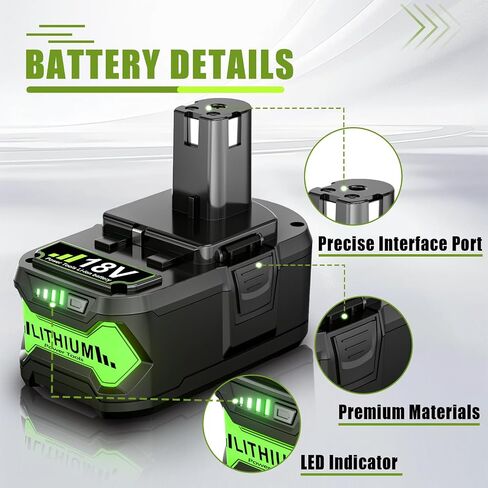 TURPOW 2Pack 7.0Ah Replacement for Ryobi 18V Lithium Battery Compatible with Ryobi 18 Volt ONE+ Plus P107 P108 P102 P103 P104 P105 P109 P122 Cordless Tools in Kuwait