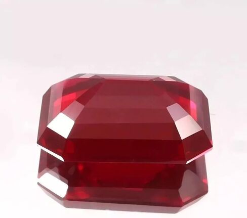 50.30 Ct Burmese Certified Natural Red Ruby Flawless Emerald Cut Loose Gemstone in Kuwait