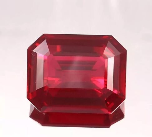50.30 Ct Burmese Certified Natural Red Ruby Flawless Emerald Cut Loose Gemstone in Kuwait