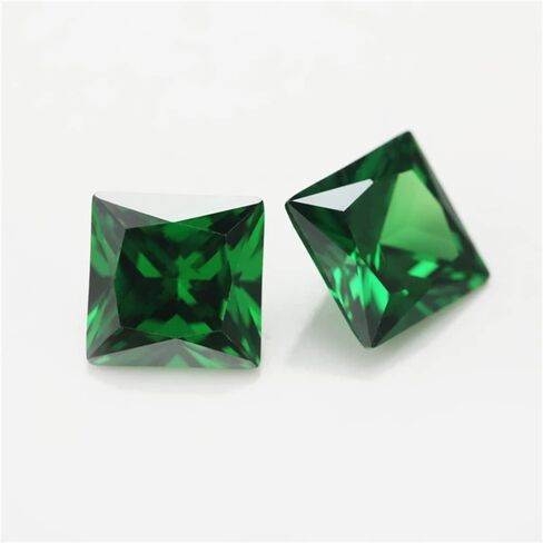 Cubic Zirconia Stones Square Princess Cut CZ Loose Gemstones 2x2-12x12mm Various White Red Green Purple Color Zircon for Jewelry DIY in Saudi Arabia