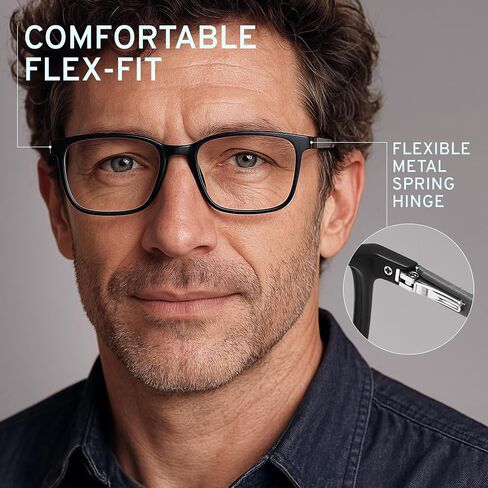 NOVIVON Active‑Fit Reading Glasses for Men - Blue Light & UV Protective Readers with Bonus Case & Cloth in Kuwait