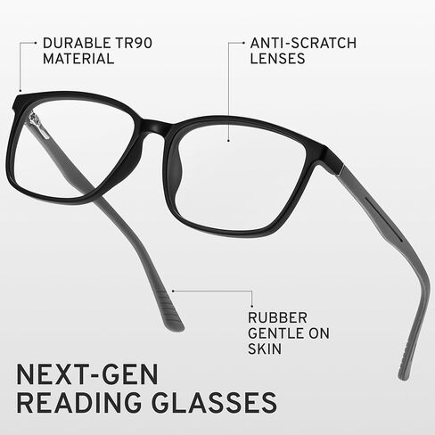 NOVIVON Active‑Fit Reading Glasses for Men - Blue Light & UV Protective Readers with Bonus Case & Cloth in Kuwait