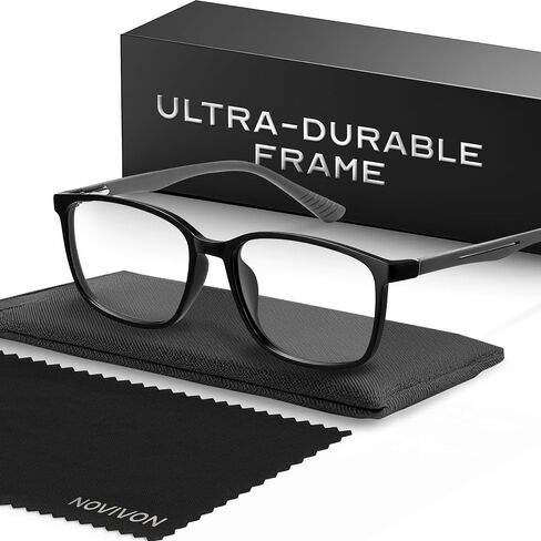 NOVIVON Active‑Fit Reading Glasses for Men - Blue Light & UV Protective Readers with Bonus Case & Cloth in Kuwait