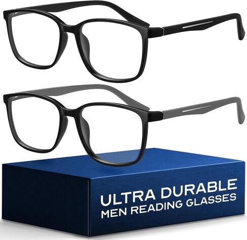 NOVIVON Active‑Fit Reading Glasses for Men - Blue Light & UV Protective Readers with Bonus Case & Cloth in Kuwait
