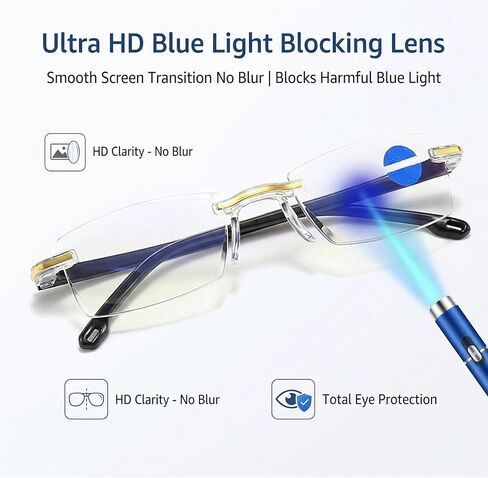 2026 Upgraded Vision Auto Adjusting Eye Glasses For Women/Men For Near And Far,Smart Hd Intelligent Dual Focus Glasses in Kuwait