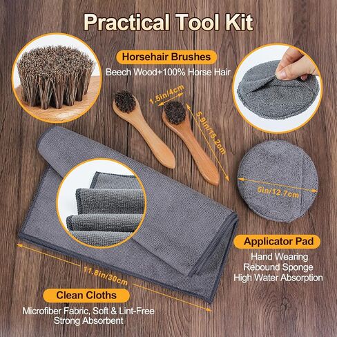 Nuroon Leather Boots Care Kit-3.52oz Saddle Soap+3.52oz Mink Oil for Leather Shoes Cleaning and Leather Purse Shoes Polishing in Kuwait