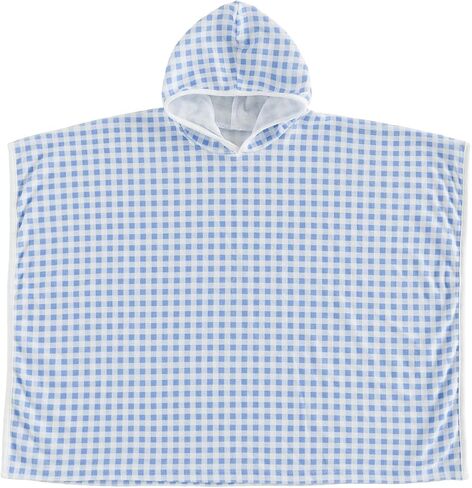 Toddler Boy Girl Gingham Swimsuit for Kid Baby Plaid Hooded Poncho Towels Stripe Print Terry Swim Cover Up Beachwear in Kuwait