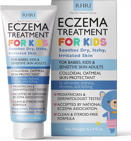 Eczema Cream for Kids | Eczema Cream with Colloidal Oatmeal | Kids Skin Care for Dry, Itchy, Red & Irritated Skin with Soothing Hydration | Steroid Free Sensitive Skin Moisturizer 6.14 fl oz in Kuwait