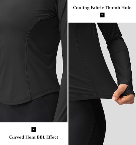 GYM RAINBOW Women's UPF 50+ Long Sleeve Sun Shirt Cooling Crop Slim Fit UV Protection Workout Tops Rash Guard SPF Shirts in Saudi Arabia