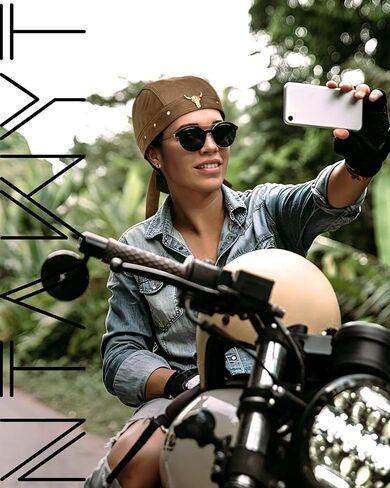 Brown Leather Skull Cap for Women - Adjustable Biker Cap, Soft Motorcycle Skull Cap, One Size Fits Most, Black Leather Biker Hat for Party & Daily Wear in Kuwait