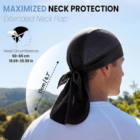 YANIKY Bandana Skull Cap with Neck Flap,Value Set Helmet Liner for Motorcycle Cycling Construction, Cooling Breathable Do Rag in Saudi Arabia