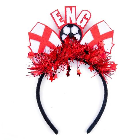 England Soccer Fan Headbands for Women Red and White Flag Tinsel Hairband ENG Football Team Spirit Accessories for Adults National Team Pride Gear Stadium Viewing Party 1Pcs in Saudi Arabia