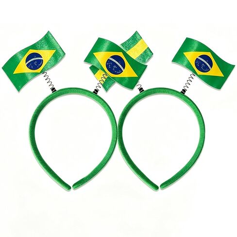 2 pcs Women's Headbands -，Brazil Flag Headbands Football Fan Soccer Sports Events Hairbands,for International Sports Tournaments,Football Party Supplies， Game Day, Sporting Events (Brazil) in Saudi Arabia