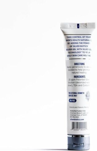 American Biotech Labs Silver Biotics Colloidal Silver Gel NanoSilver 20 PPM Soothing Skin Gel | Versatile 1.5 oz for Skin Comfort and Wellness (Pack of 2) in Saudi Arabia