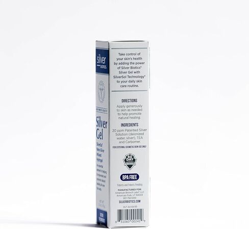 American Biotech Labs Silver Biotics Colloidal Silver Gel NanoSilver 20 PPM Soothing Skin Gel | Versatile 1.5 oz for Skin Comfort and Wellness (Pack of 2) in Saudi Arabia