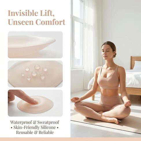 Silicone Breast Forms Invisible Reusable, Natural Shaping Adhesive Bra Pads for Women, Discreet Breast Petals for Daily Wear. Enhance Bustline Create Cleavage for Backless Dresses, Swimwear, Wedding. in Saudi Arabia