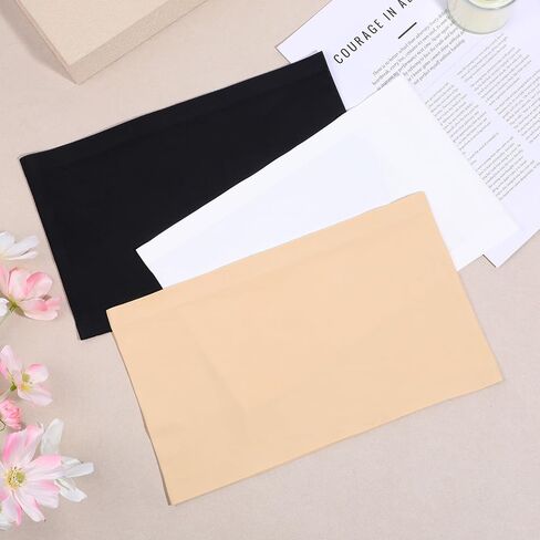 3 Pcs Cleavage Cover up for Low Neckline, Modesty Panel Cleavage Cover Anti Peep Invisible Modesty Inserts for Low Cut Dresses - Black, White, Skin Tone in Kuwait