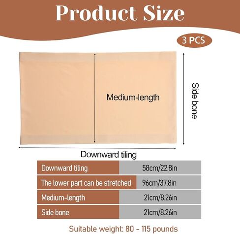 3 Pcs Cleavage Cover up for Low Neckline, Modesty Panel Cleavage Cover Anti Peep Invisible Modesty Inserts for Low Cut Dresses - Black, White, Skin Tone in Kuwait