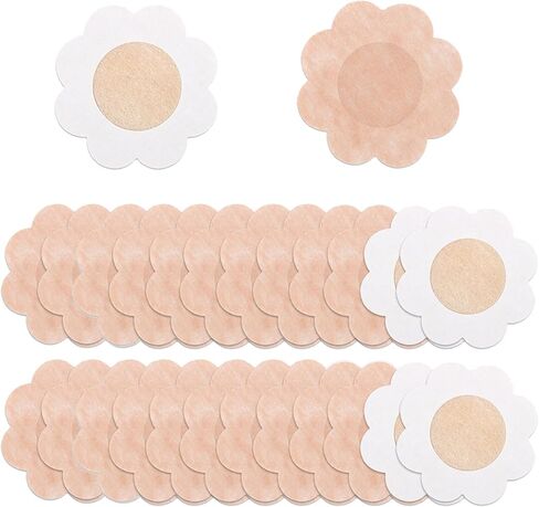 80 Pcs Nipple Covers for Women Disposable Adhesive Nipple Pasties Non-Woven Fabric Invisible Nipple Stickers, Beige in Saudi Arabia