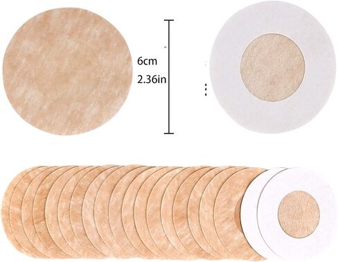 100 Pieces Nipple Cover Disposable Nipple Pasties Stickers Nipple Petals Bra Pad Self-Adhesive Natural & Invisible Satin Breast Covers Pasties No Show Bra for Women, Beige, Large in Saudi Arabia