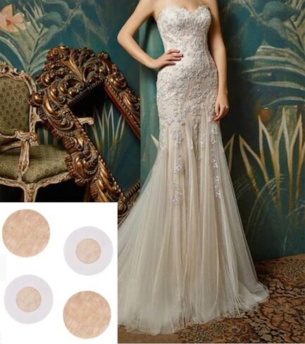 100 Pieces Nipple Cover Disposable Nipple Pasties Stickers Nipple Petals Bra Pad Self-Adhesive Natural & Invisible Satin Breast Covers Pasties No Show Bra for Women, Beige, Large in Saudi Arabia