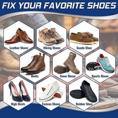 Shoe Sole Glue Repair, Waterproof Shoe Glue, Professional Shoe Sole Gule Fixes Cracks and Debond, Clear-Drying Leather Repair Glue Kit for Shoe Sole, Boots, Leather, Sneakers, Rubber, Canvas in Saudi Arabia