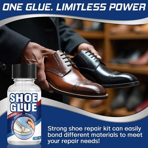 Shoe Sole Glue Repair, Waterproof Shoe Glue, Professional Shoe Sole Gule Fixes Cracks and Debond, Clear-Drying Leather Repair Glue Kit for Shoe Sole, Boots, Leather, Sneakers, Rubber, Canvas in Saudi Arabia
