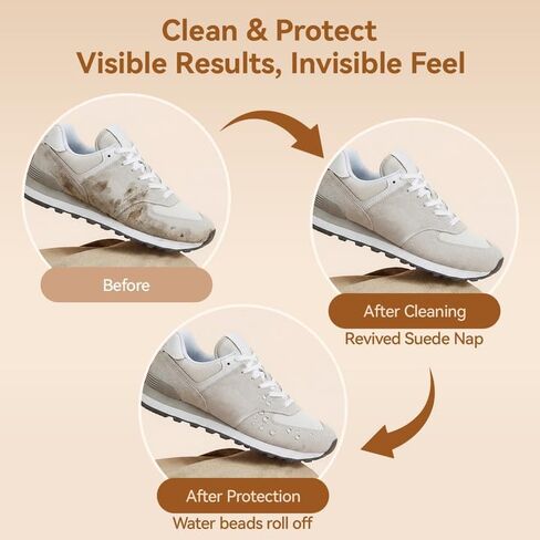Suede Shoe Cleaner Kit for Sneakers, 5-in-1 Foam Shoe Cleaner and Spray Protector with Shoe Brush, Eraser & Towel, Effective for Suede Shoes, Birkenstock, Nubuck, Bags, Jackets, Hat, Couch in Saudi Arabia