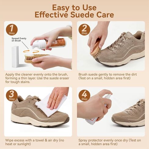 Suede Shoe Cleaner Kit for Sneakers, 5-in-1 Foam Shoe Cleaner and Spray Protector with Shoe Brush, Eraser & Towel, Effective for Suede Shoes, Birkenstock, Nubuck, Bags, Jackets, Hat, Couch in Saudi Arabia