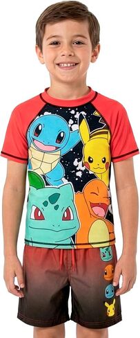 Pokemon Boys Bathing Suit, Bulbasaur, Squirtle, Charmander and Pikachu Kids Swimsuits, 2 Piece Boys Swim Set in Kuwait