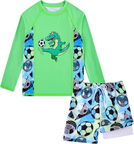 ALISISTER Boys Swim Set with Swim Trunks Size 7-12 Kids Qiuck Dry Rash Guard Swimsuits in Saudi Arabia