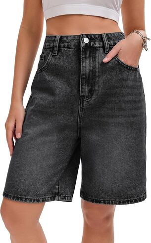 IEEILULU Women Jeans Shorts High Waisted Wide Leg Denim Shorts Y2K Baggy Shorts with Pockets Summer Streetwear in Saudi Arabia