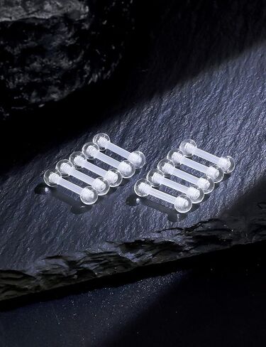 14G 16G واضح Bioflex مرنة الاكريليك الحلمة حلقات اللسان ثقب المجوهرات التوكيل للرياضة العمل الحمل التصوير بالرنين المغناطيسي جراحة البلاستيك مستقيم الحديد ثقب المجوهرات للنساء الرجال 6MM - 19MM in Kuwait