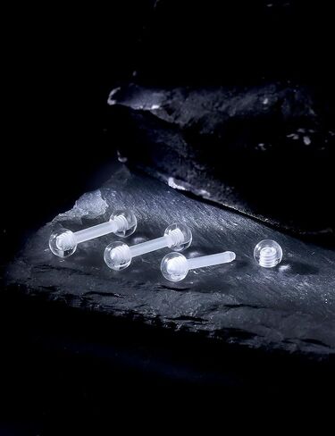 14G 16G واضح Bioflex مرنة الاكريليك الحلمة حلقات اللسان ثقب المجوهرات التوكيل للرياضة العمل الحمل التصوير بالرنين المغناطيسي جراحة البلاستيك مستقيم الحديد ثقب المجوهرات للنساء الرجال 6MM - 19MM in Kuwait