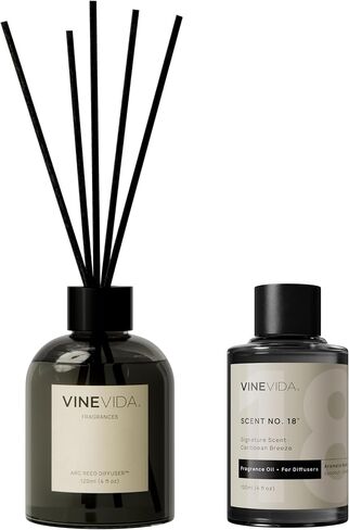 VINEVIDA ريد الناشر الماهوجني خشب الساج | ريد الناشر للمنزل والحمام | مجموعة أعواد عطرية تدوم طويلاً | ناشر عصا الزيت | رائحة الحمام in Kuwait