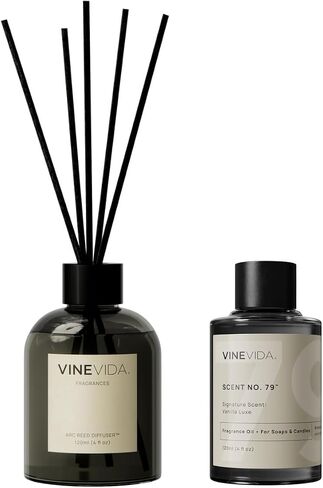 VINEVIDA ريد الناشر الماهوجني خشب الساج | ريد الناشر للمنزل والحمام | مجموعة أعواد عطرية تدوم طويلاً | ناشر عصا الزيت | رائحة الحمام in Kuwait