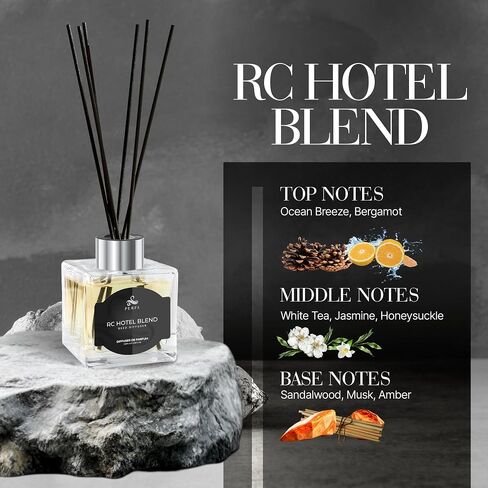 Reed Diffuser Set 100ml - Inspired by Luxury Hotel Diffuser Oil - Bathroom Decor Long Lasting Scent - Home Decor for Shelf, Bedroom, Living Room, and Workspace - Ritze Karlten Inspired Scent by Perfa in Saudi Arabia