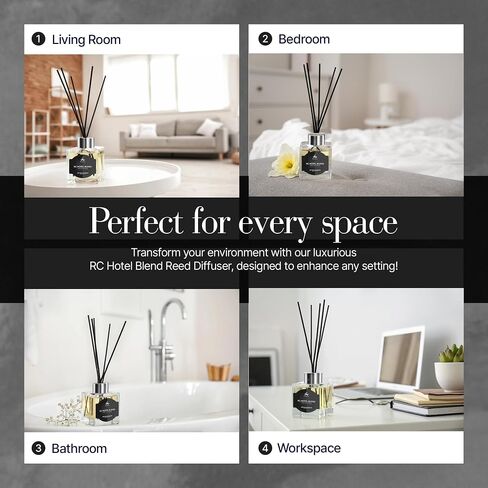 Reed Diffuser Set 100ml - Inspired by Luxury Hotel Diffuser Oil - Bathroom Decor Long Lasting Scent - Home Decor for Shelf, Bedroom, Living Room, and Workspace - Ritze Karlten Inspired Scent by Perfa in Saudi Arabia